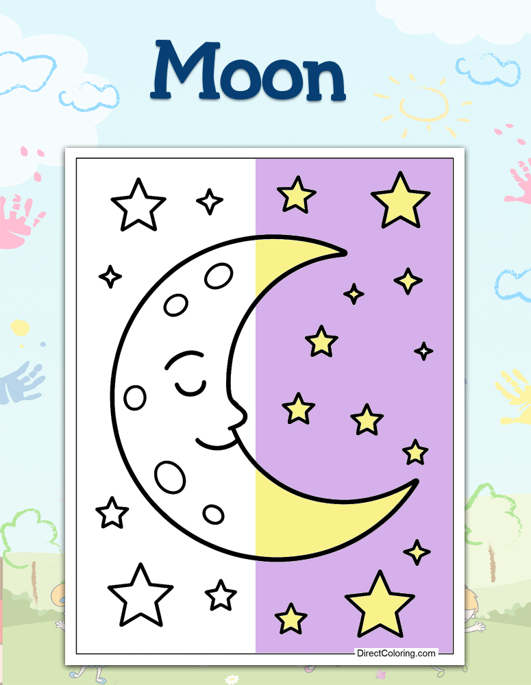Moon Coloring Pages